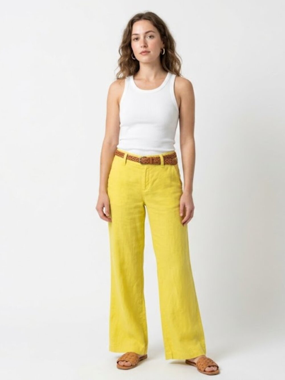Anthropologie Level 99 Newport Wide Leg Linen Trousers Boho Coastal Pants Sz 30